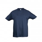T-shirts basiques pour enfants personnalisés couleur bleu jean