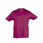 T-shirts basiques pour enfants personnalisés couleur fuchsia