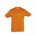 T-shirts basiques pour enfants personnalisés couleur orange