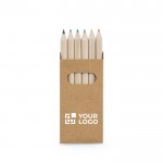 Boîte de 6 crayons de couleurs publicitaires avec zone d'impression