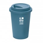 Tasse à emporter en plastique réutilisable, couvercle 450ml avec zone d'impression