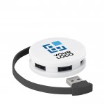 Hub promotionnel USB de 4 ports avec zone d'impression