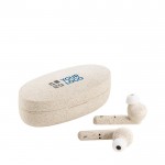 Écouteurs sans fil en fibres de paille de blé avec zone d'impression