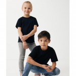T-shirt enfant coton recyclé, casual fit, 160 g/m², Iqoniq couleur noir troisième vue