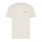T-shirt unisexe en coton recyclé, slim fit, 160 g/m², Iqoniq couleur naturel vue avec logo