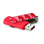 Clé USB personnalisable en couleurs rouge avec logo