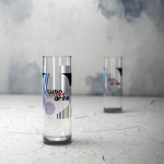 Verres personnalisés en forme de tube couleur transparent photo d'ambiance