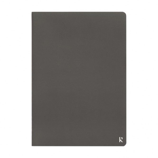 Ensemble de carnets A5 en papier de pierre couleur gris foncé deuxième vue de face