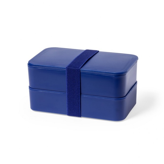 Grande boîte à lunch à deux compartiments couleur bleu marine première vue