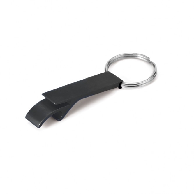 Élégant porte-clés décapsuleur personnalisé en métal couleur noir