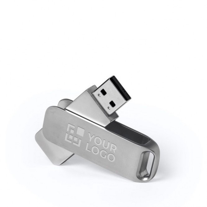 Clé USB métallique avec le logo de l'entreprise avec zone d'impression