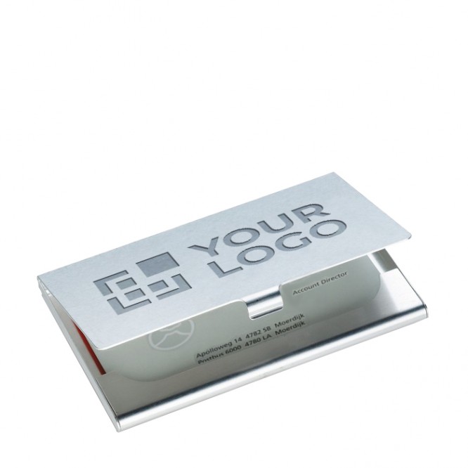 Porte-cartes d'entreprise en aluminium couleur  argenté brillant
