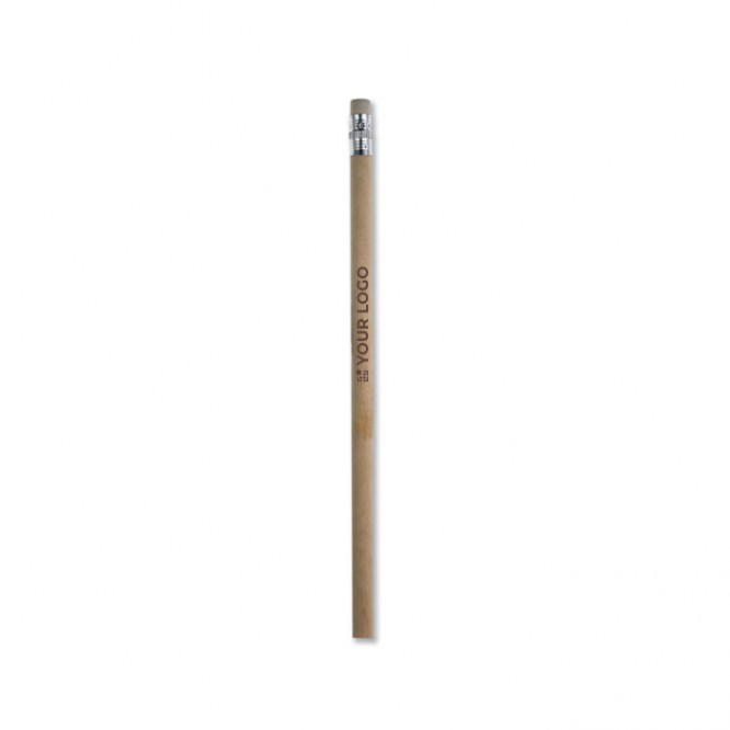 Crayon personnalisé économique avec gomme couleur  blanc