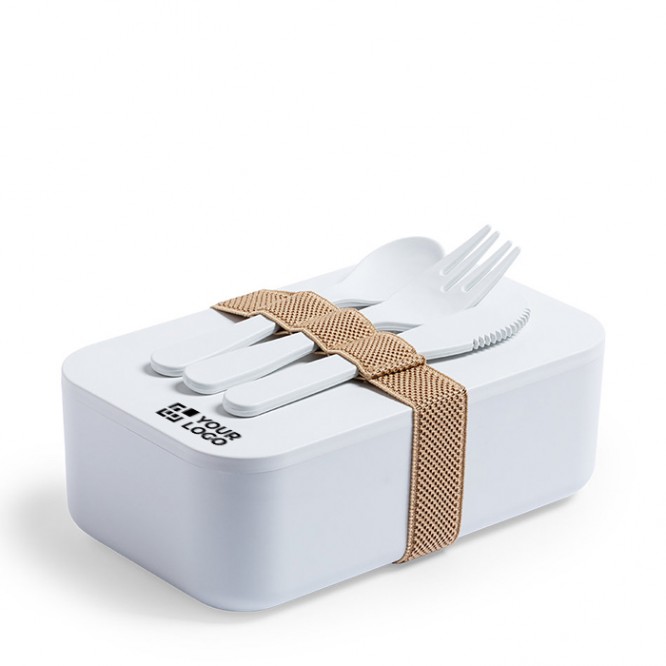 Lunch box écologique 100% compostable couleur blanc