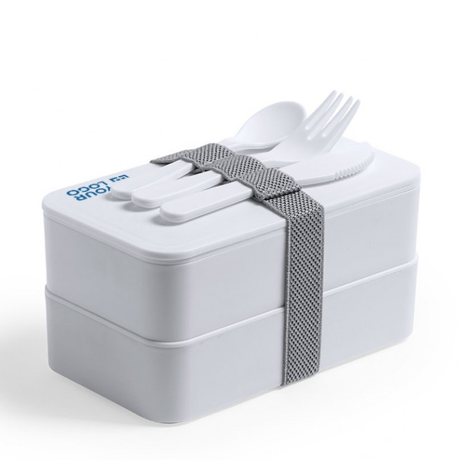 Lunch-box personnalisable antibactérienne couleur blanc