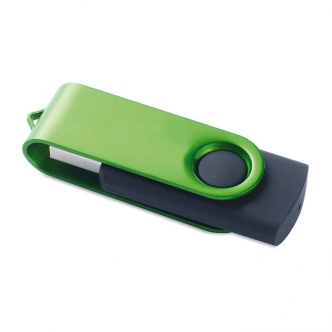 Clé USB rotative avec clip de couleur verte