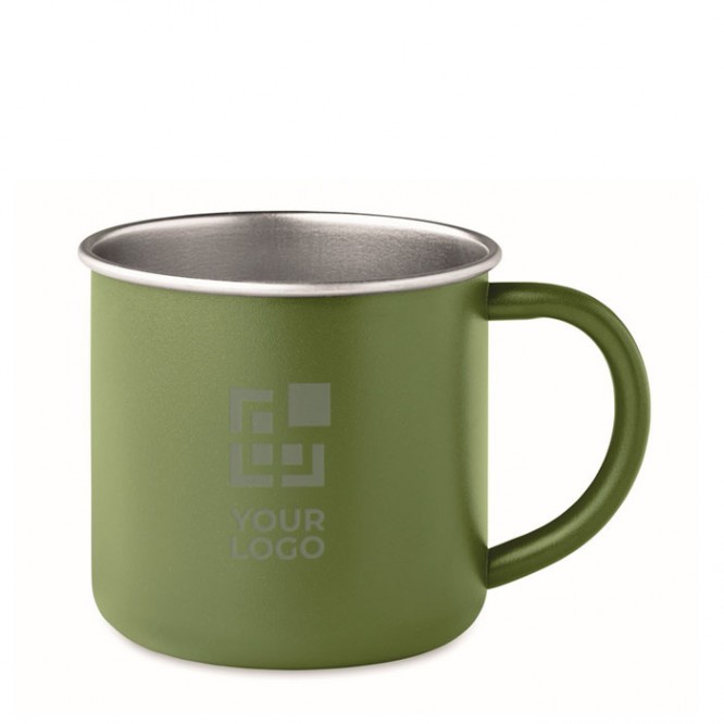Mug en acier inoxydable recyclé avec bord métallisé 300 ml