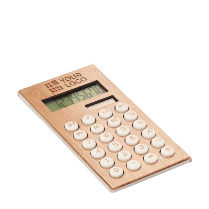 Calculatrice personnalisée en bambou