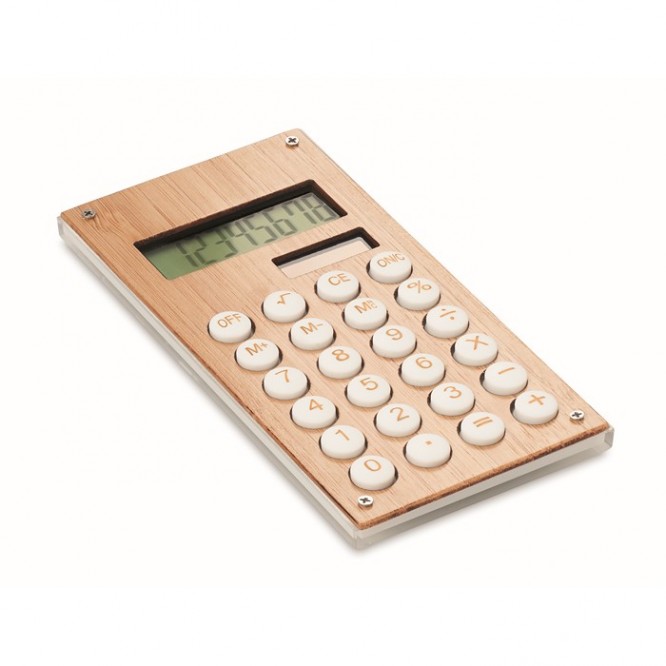 Calculatrice personnalisée en bambou
