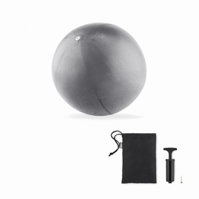 Ballon de yoga ou pilates gonflable couleur argenté mat
