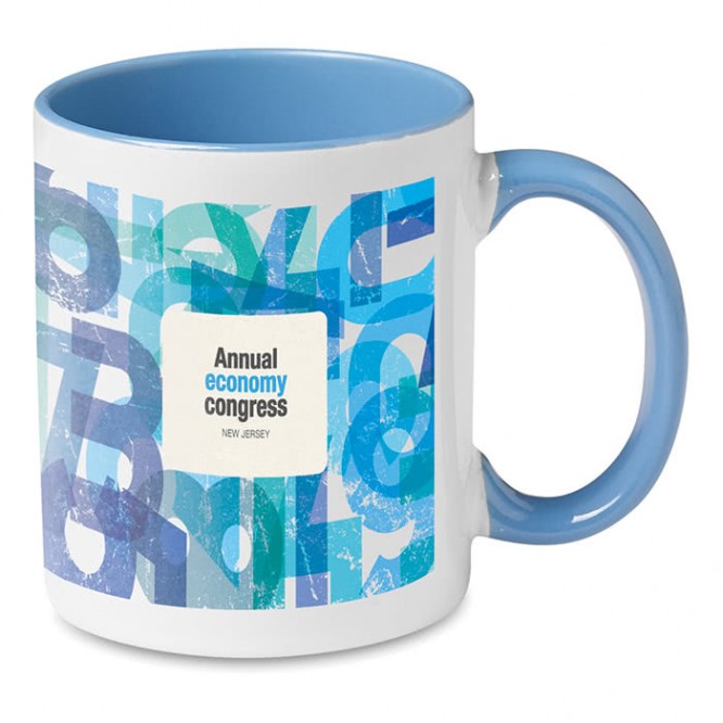 Tasse avec photo avec détail en couleur 300ml couleur  bleu imprimé