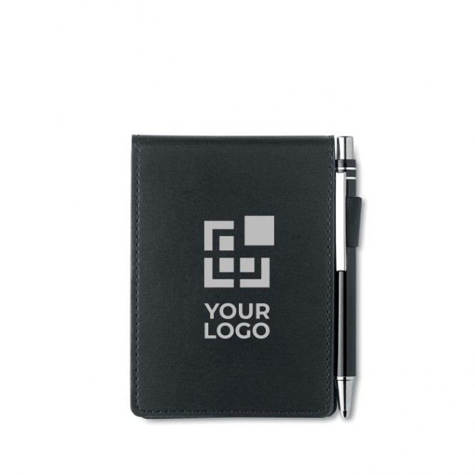 Carnet de poche avec étui et stylo couleur  noir