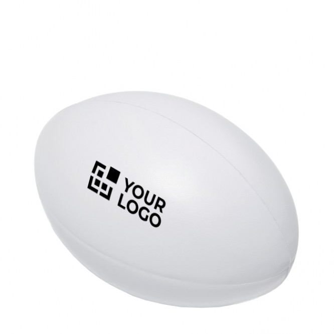 Ballon de rugby anti-stress pour publicité couleur  blanc
