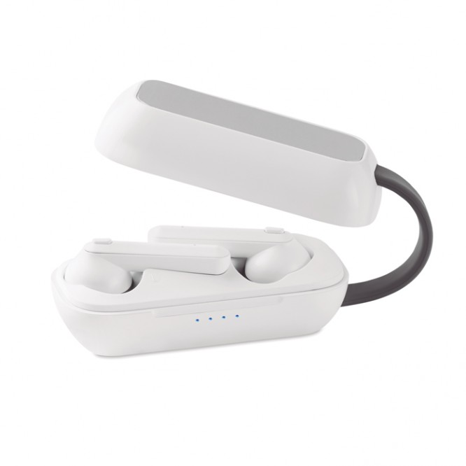 Écouteurs sans fil personnalisable avec logo couleur blanc