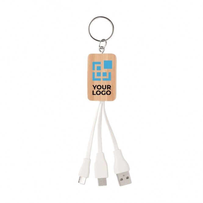 Porte-clés original en bambou câble de charge | Porte-clés originaux |  Génicado