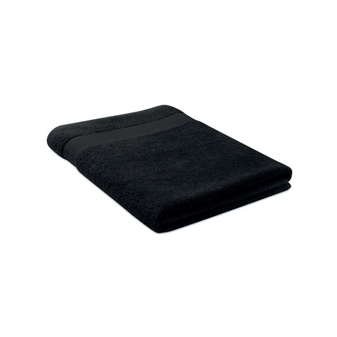 Grande serviette personnalisable en coton couleur noir