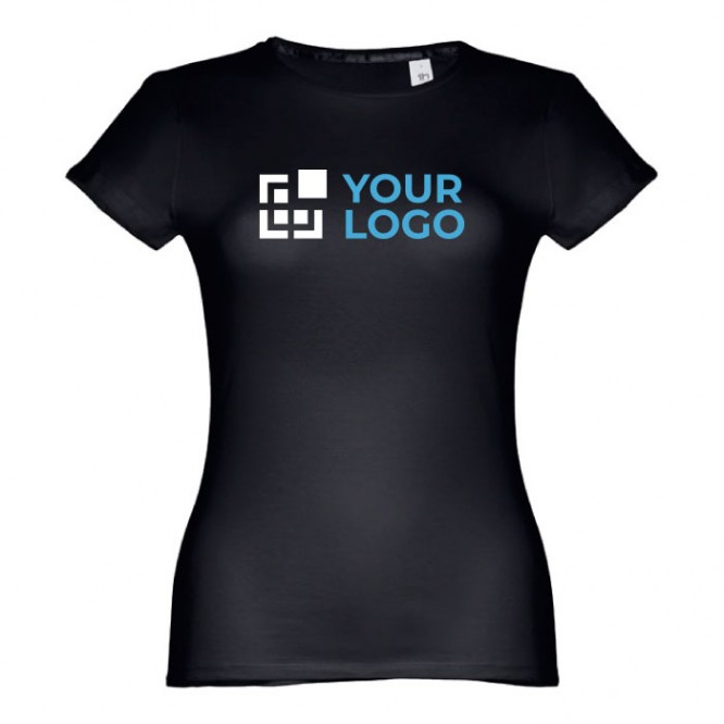T-shirt personnalisable pour femme 150 g/m2 couleur noir première vue