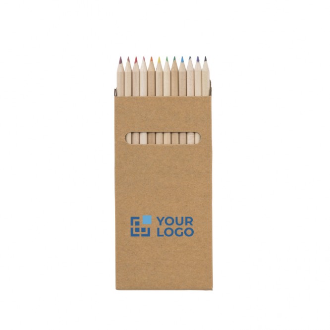 Boîte de 12 crayons de couleur de taille moyenne couleur marron