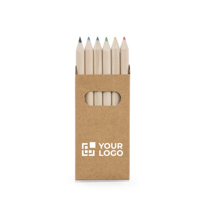 Boîte de 6 crayons de couleurs publicitaires