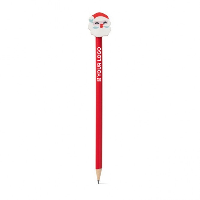 Crayon à papier avec figurines de Noël avec zone d'impression
