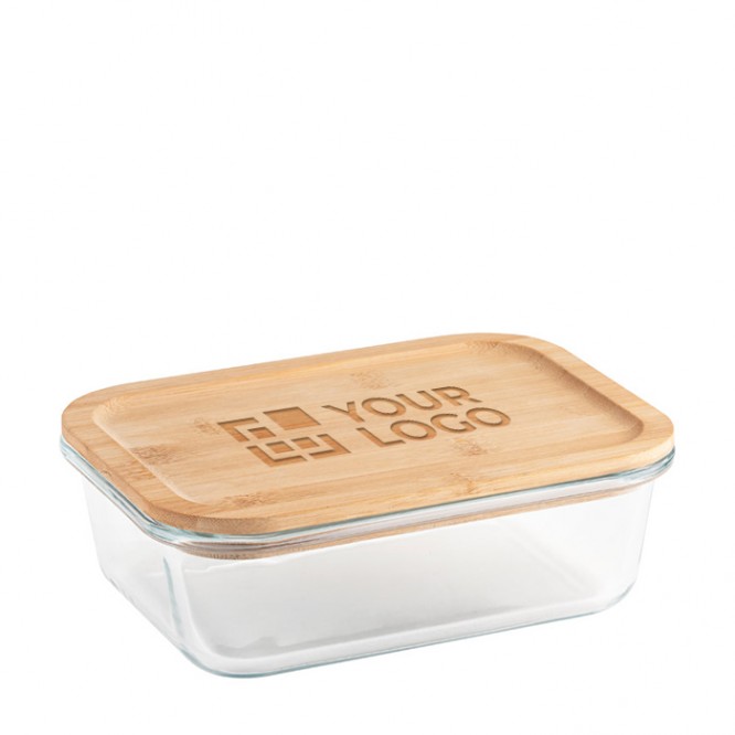 Boîte à repas personnalisable en verre couleur transparent