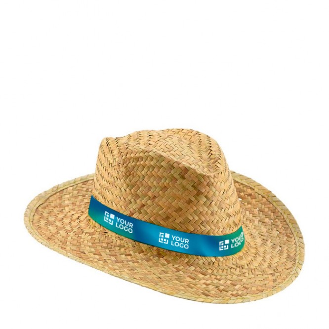chapeau paille naturelle avec ruban personalisable