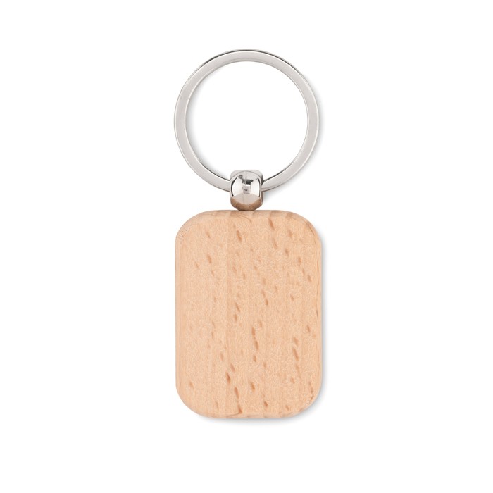 Porte-clés en bois à 2 côtés forme rectangulaire - Pack 10