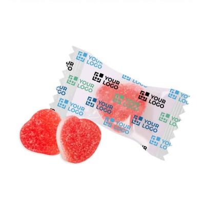 Bonbons gélifiés en forme de cœur aromatisés à la fraise