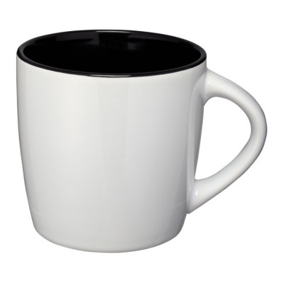 Tasse avec extérieur blanc et intérieur coloré couleur noir