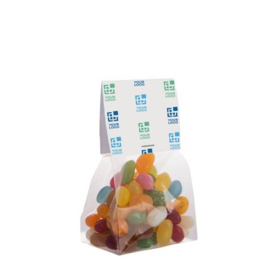 Sachet de Jelly Beans avec en-tête avec logo 100g couleur transparent