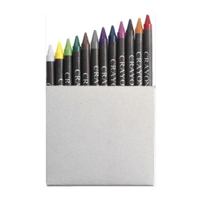 Douze crayons de couleur et boîte en carton