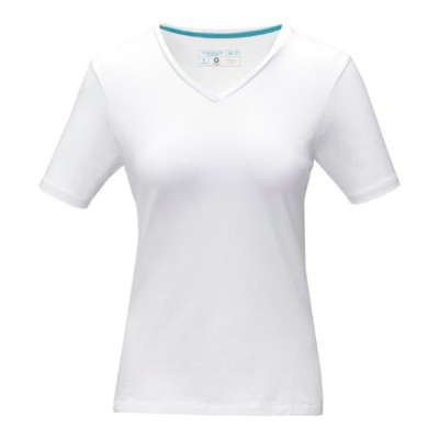 Impression sur t-shirt femme col V 200 g/m2 couleur blanc