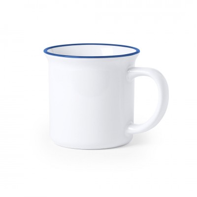 Mug promotionnel au design vintage couleur bleu