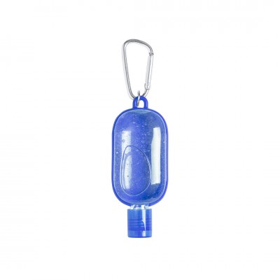 Gel hydroalcoolique avec mousqueton couleur bleu