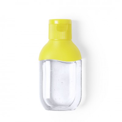 Flacon de gel hydroalcoolique coloré couleur jaune