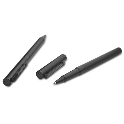 Kit de stylo et roller sophistiqué en métal couleur noir