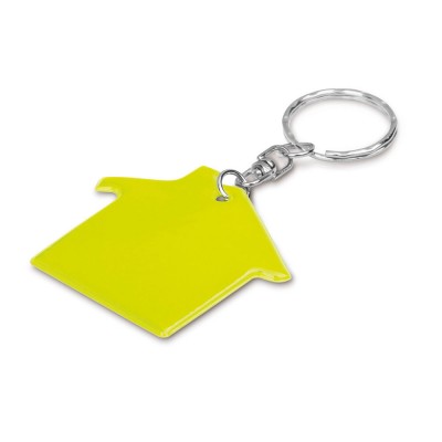 Porte-clés réfléchissant en forme de maison couleur jaune