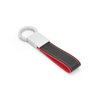 Porte-clé bicolore avec impression au laser couleur rouge