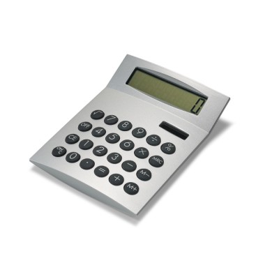 Calculatrice publicitaire classique de bureau couleur argenté mat