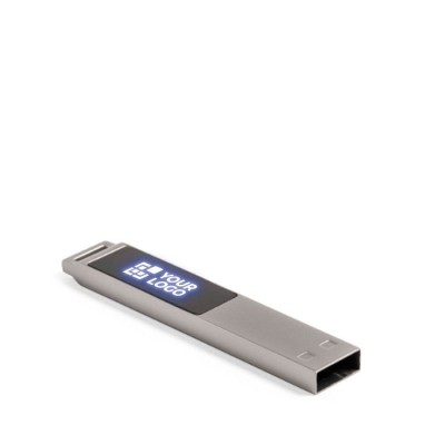 Clé USB plate en métal avec logo lumineux